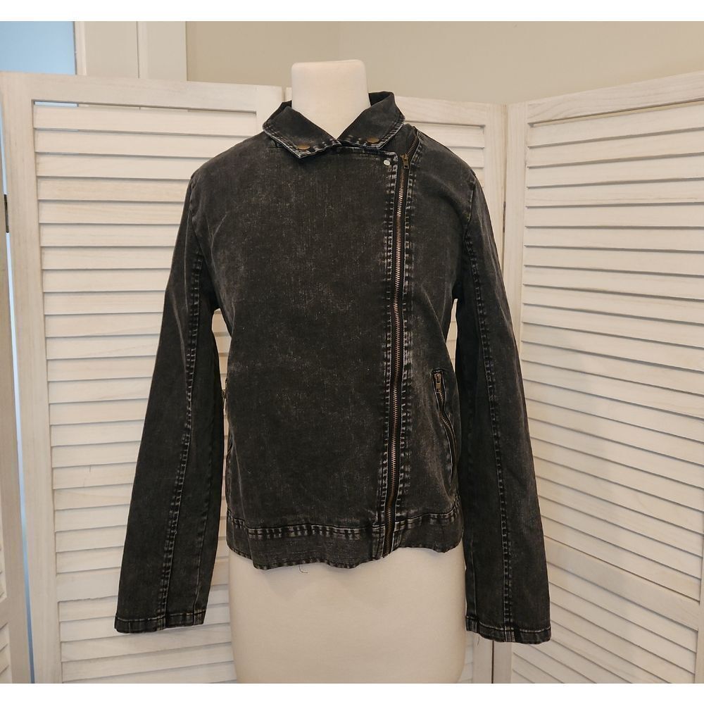 Doe & Rae Black Jean Jacket Size M